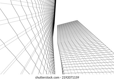 Modern architecture vector 3d illustration