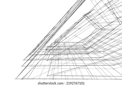 Ilustración vectorial 3d de arquitectura moderna