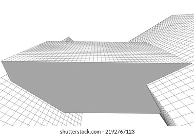 Modern architecture vector 3d illustration