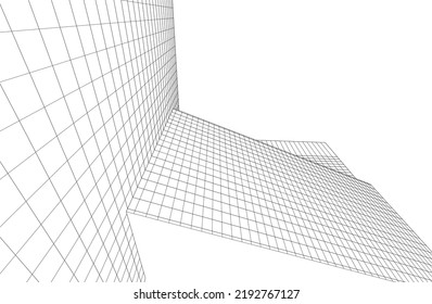 Ilustración vectorial 3d de arquitectura moderna
