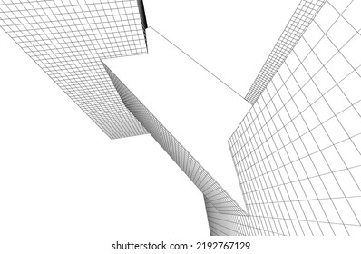 Modern architecture vector 3d illustration