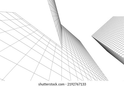 Modern architecture vector 3d illustration
