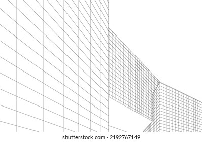 Ilustración vectorial 3d de arquitectura moderna