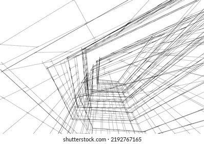 Modern architecture vector 3d illustration