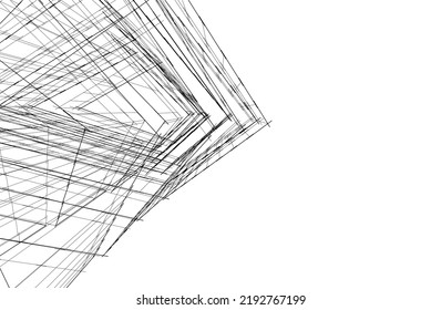 Ilustración vectorial 3d de arquitectura moderna