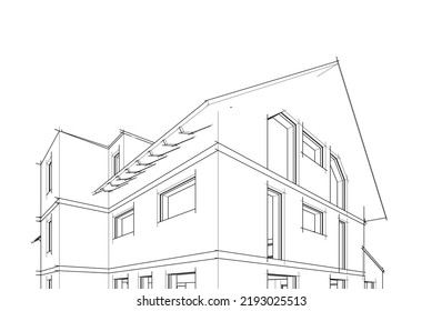 Modern architecture vector 3d illustration