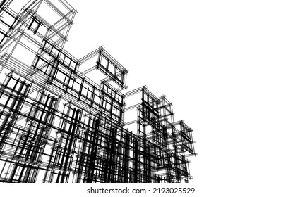 Modern architecture vector 3d illustration
