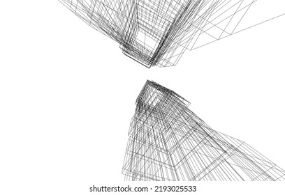 Modern architecture vector 3d illustration