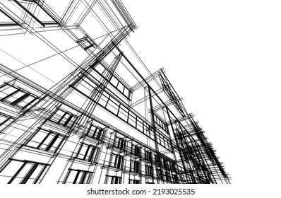 Modern architecture vector 3d illustration