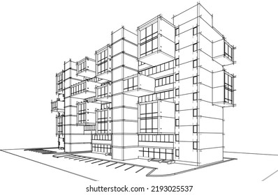 Moderne Architektur, Vektorgrafik 3D