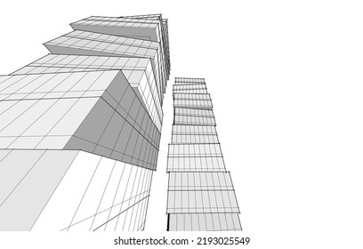 Modern architecture vector 3d illustration