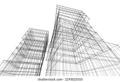 Modern architecture vector 3d illustration