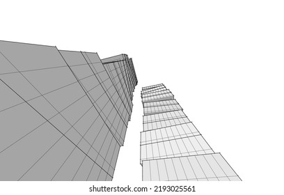 Modern architecture vector 3d illustration