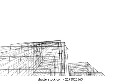 Modern architecture vector 3d illustration
