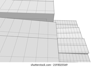 Modern architecture vector 3d illustration