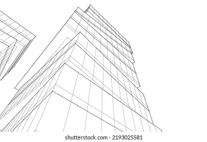 Modern architecture vector 3d illustration