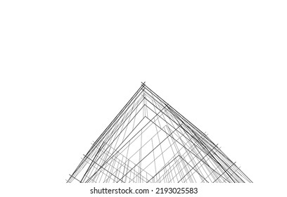 Ilustración vectorial 3d de arquitectura moderna