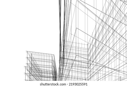 Modern architecture vector 3d illustration