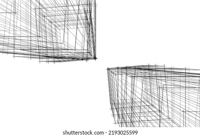 Modern architecture vector 3d illustration