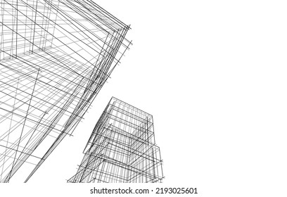 Modern architecture vector 3d illustration