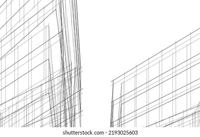 Modern architecture vector 3d illustration