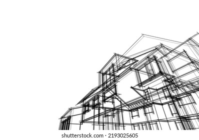 Modern architecture vector 3d illustration