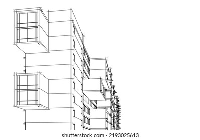 Modern architecture vector 3d illustration