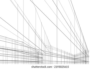 Modern architecture vector 3d illustration