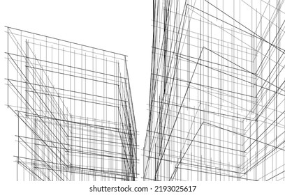 Modern architecture vector 3d illustration