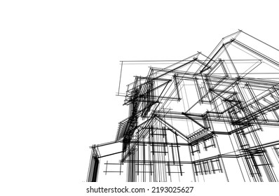 Modern architecture vector 3d illustration