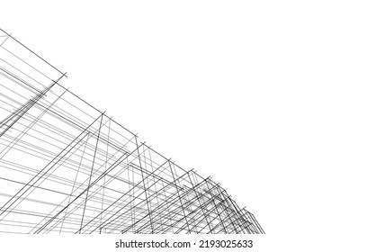 Modern architecture vector 3d illustration