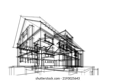Modern architecture vector 3d illustration