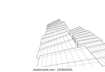 Modern architecture vector 3d illustration