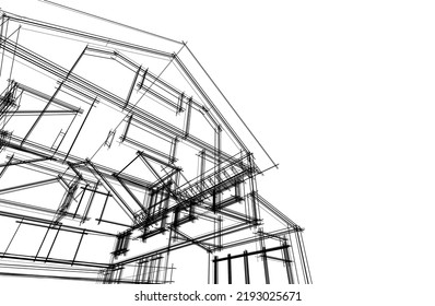 Moderne Architektur, Vektorgrafik 3D