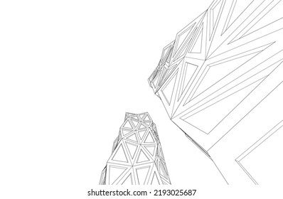 Modern architecture vector 3d illustration
