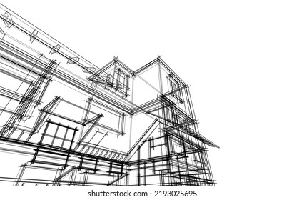 Modern architecture vector 3d illustration