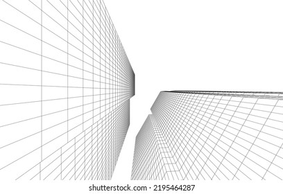 Modern architecture vector 3d illustration