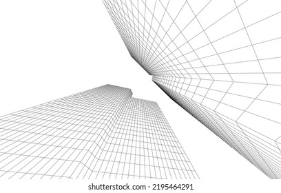 Ilustración vectorial 3d de arquitectura moderna