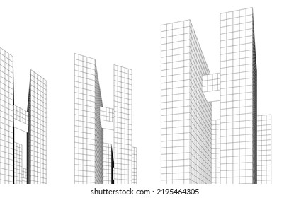 Modern architecture vector 3d illustration