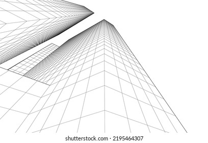 Modern architecture vector 3d illustration