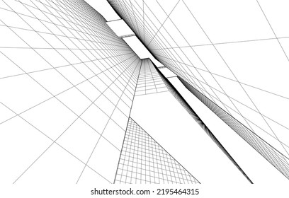 Modern architecture vector 3d illustration