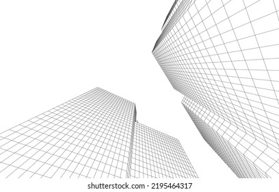 Modern architecture vector 3d illustration