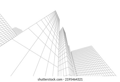 Modern architecture vector 3d illustration