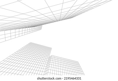 Modern architecture vector 3d illustration