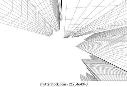 Moderne Architektur, Vektorgrafik 3D