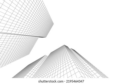 Modern architecture vector 3d illustration