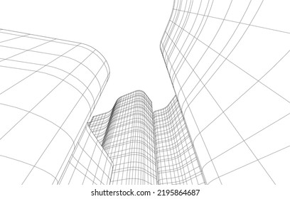 Modern architecture vector 3d illustration