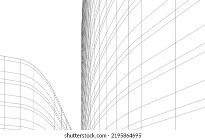 Modern architecture vector 3d illustration