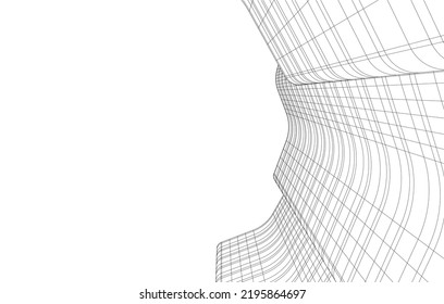 Modern architecture vector 3d illustration