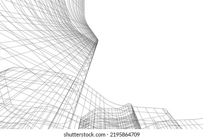 Modern architecture vector 3d illustration